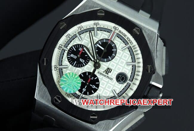 JF factory Audemars Piguettop-tier watch Royal Oak offshore series automatic movement men's white dialrubber strap front view