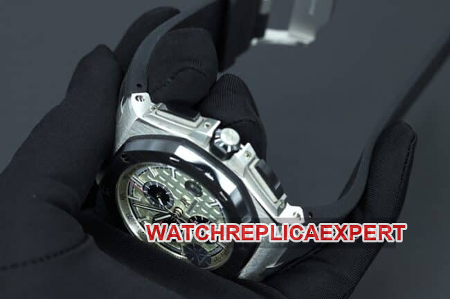 JF factory Audemars Piguettop-tier watch Royal Oak offshore series automatic movement men's white dialrubber strap side view