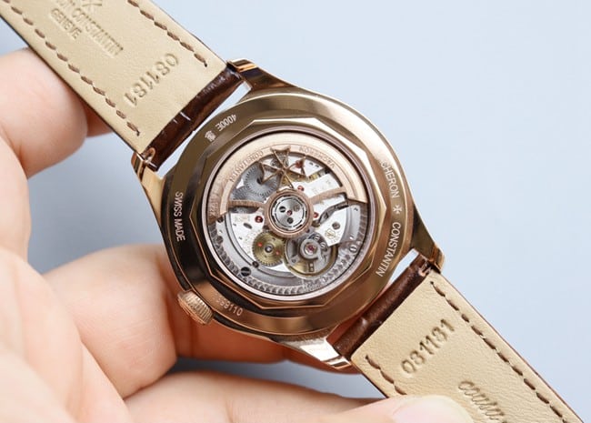 top-tier replicaVacheron Constantinhigh-quality men's white dial brown belt full date display series automatic movementleather strap watch movement picture