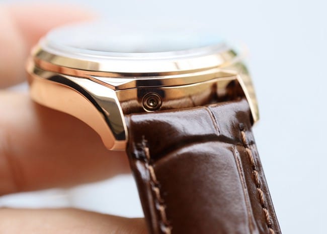Vacheron Constantintop-tier automatic movement full date display series men's brown plate brown belt watch detail shots