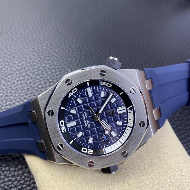 BF factory Audemars Piguet top automatic mechanical men's blue disk blue rubber band new watch front view