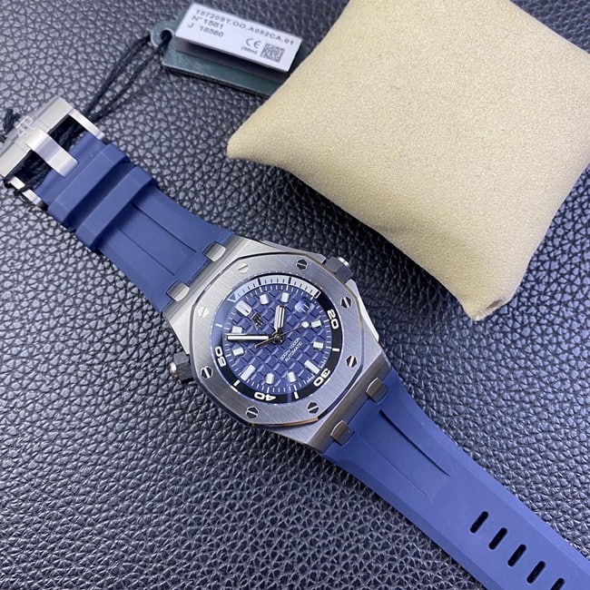 BF factory Audemars Piguet top automatic mechanical men's blue disk blue rubber band new watch front view