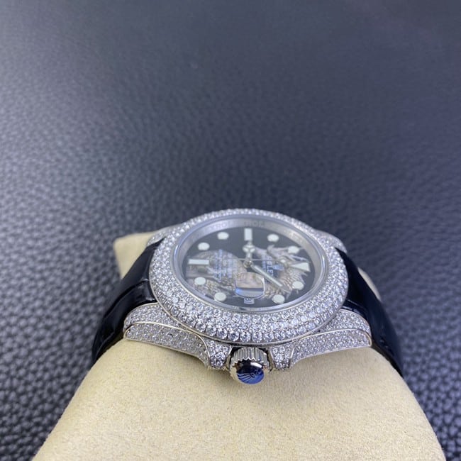 top-tier replicaRolex men's watch black dial black belt full automatic movementSubmariner side view