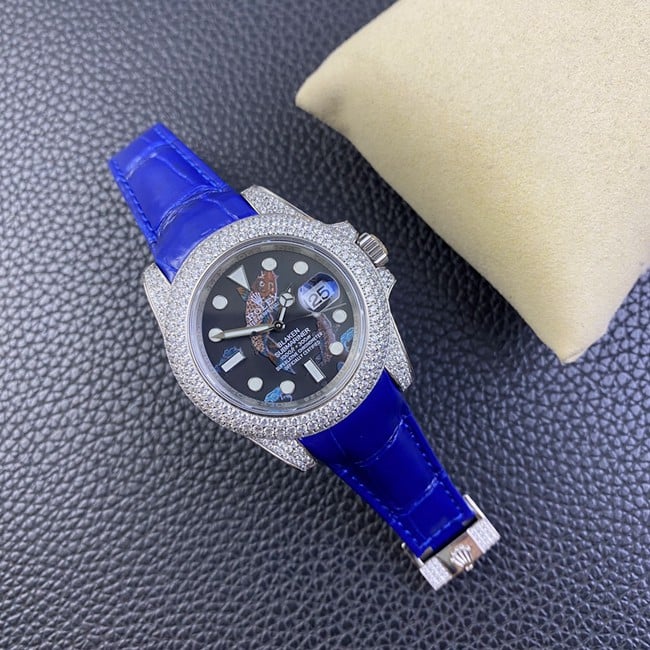 top-tier replicaRolexsuper watch Submariner series full automatic movement men's black dial blue belt front view