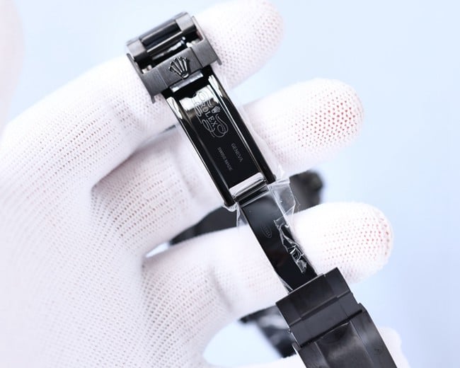 Rolex watch fully automatic movement men's white dialsteel braceletBLAKEN carbon black Di clasp picture