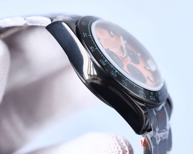Rolextop-tier watch men's black dial black belt fully automatic movementsteel bracelet side view