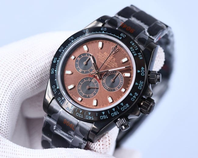 Rolextop-tier watch men's black dial black belt fully automatic movementsteel bracelet front view