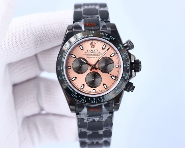 Rolextop-tier watch men's black dial black belt fully automatic movementsteel bracelet front view