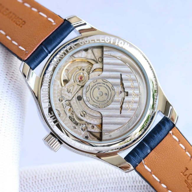 Longinestop-tier famous series ladies blue dial blue belt fully automatic movementleather strap watch movement picture