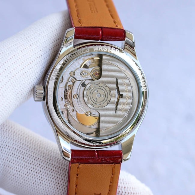 Longinestop-tier watch ladies white dial red strap famous craftsman series full automatic movementleather strapmovement picture