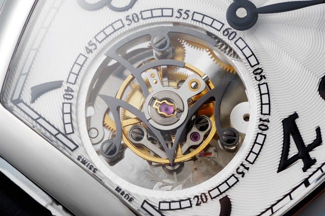Frankmuller top collectible watches latest men's white plate black strap tourbillon mechanical belt movement Figure