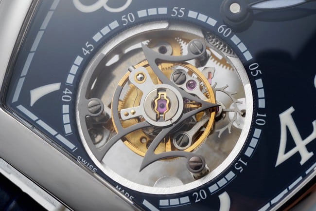 Frank Muller top-tier manual winding mechanical tourbillon men's blue dial black belt movement picture
