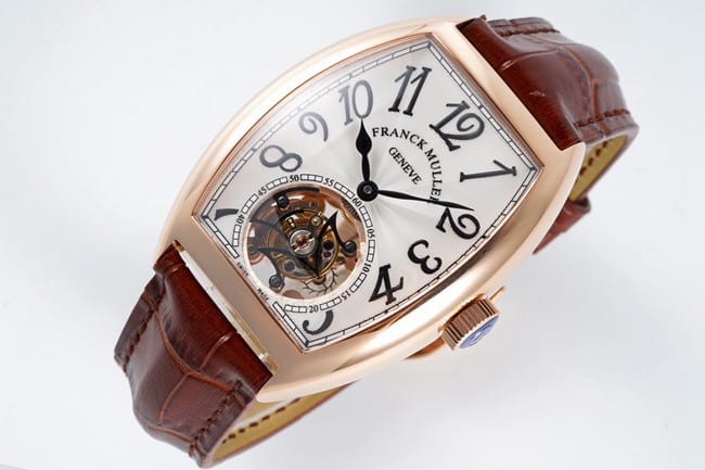 ABF factory Frank Muller top-tier watch manual winding mechanical men's white dial brown belt front view