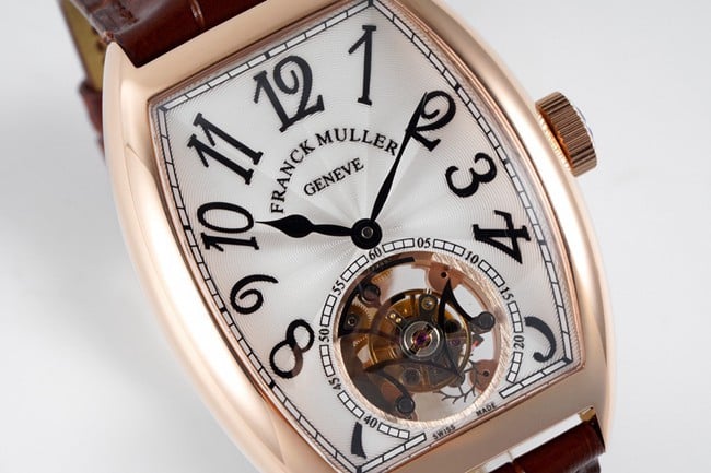 ABF factory Frank Muller top-tier watch manual winding mechanical men's white dial brown belt front view