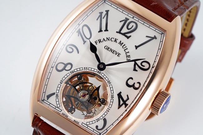 ABF factory Frank Muller top-tier watch manual winding mechanical men's white dial brown belt front view