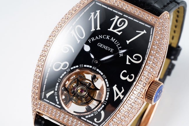 ABF factory Frank Muller top-tier tourbillon manual winding black dial black belt men's watch front view