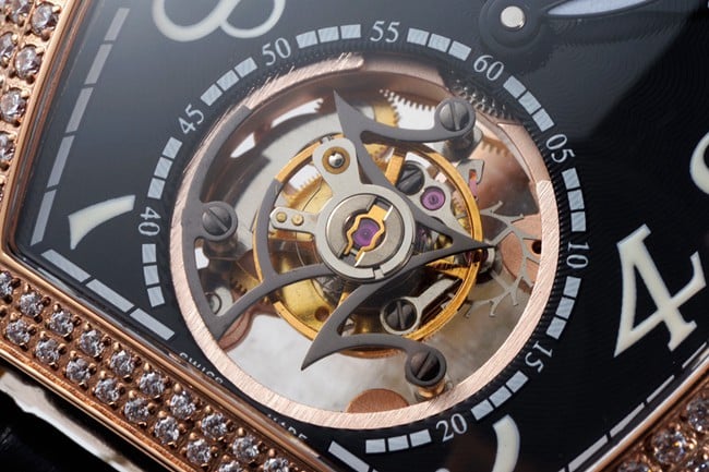 ABF factory Frank Muller top-tier replicatourbillon manual winding black dial black belt men's watch movement picture