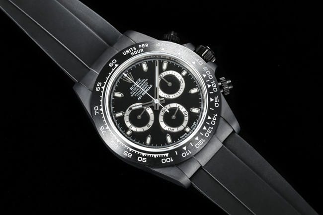 TW factory top-tier replicaRolex watch men's black dialrubber strap full automatic movement front view