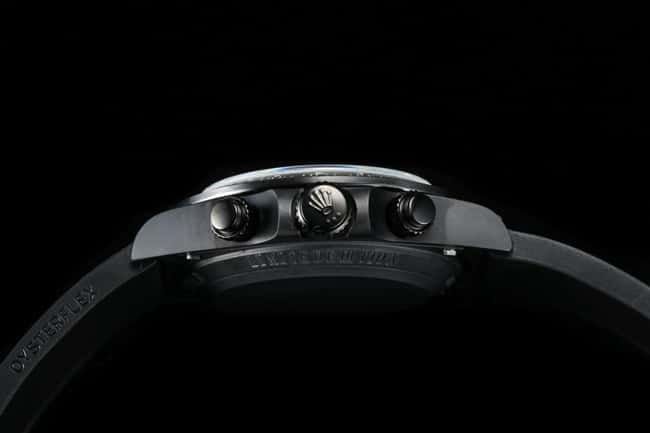 TW factory top-tier replicaRolex watch men's black dialrubber strap full automatic movement side view