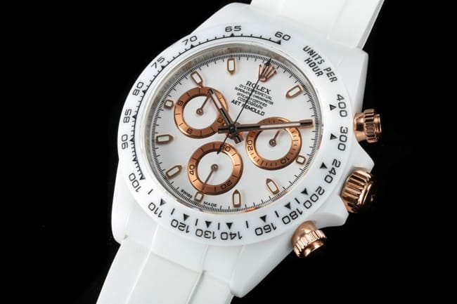 TW Factory Rolex Top Fully Automatic Mechanical Watch with White Dial and Rubber Strap for Men - Front View