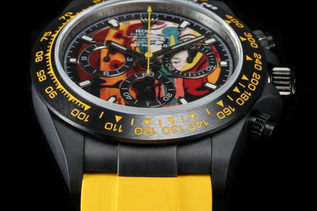 TW factory top-tier replicaRolexDaytona men's black dial yellow rubber strap fully automatic movement watch detail shots