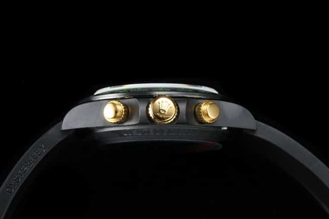 TW factory top-tier replicaRolex men's watch fully automatic movement men's gold plate rubber strap side view