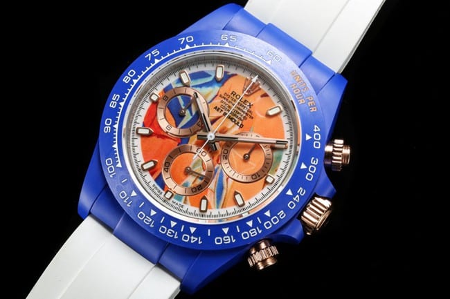TW factory top-tier replicaRolexhigh-quality fully automatic movementDaytona series men's gold plate rubber strap watch front view