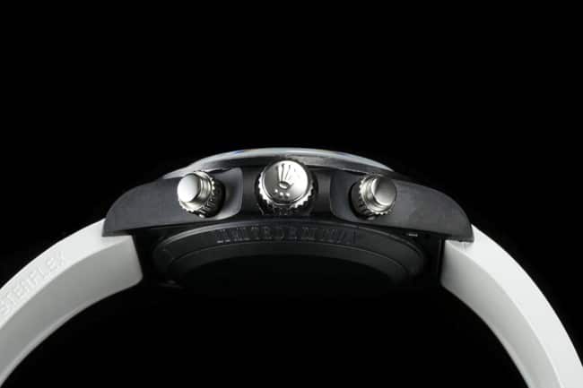 Rolextop-tier men's white dialrubber strap fully automatic movement watch side view
