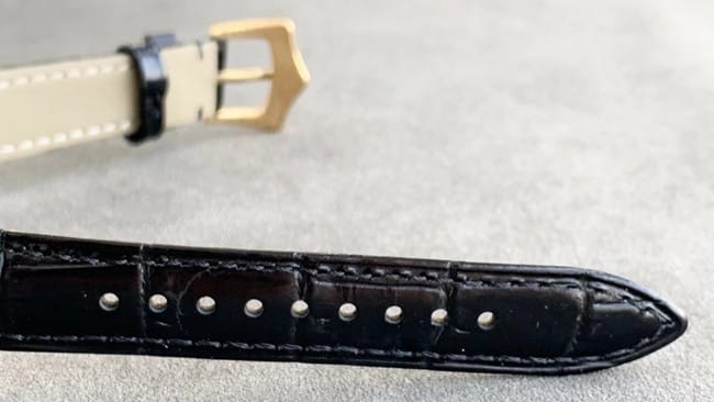 top-tier replicaPatek Philippesuper women's white dial black belt fully automatic movementleather strap watch leather strap picture