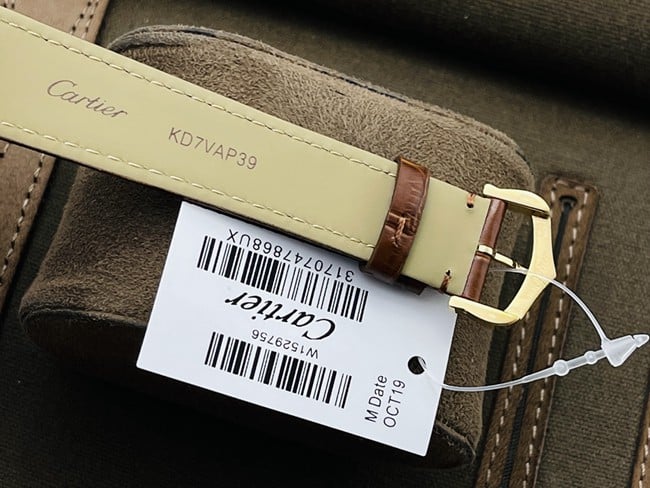 DR factory top-tier replicaCartierhigh-quality tank series couple series white dial brown belt fully automatic movementleather strapclasp picture