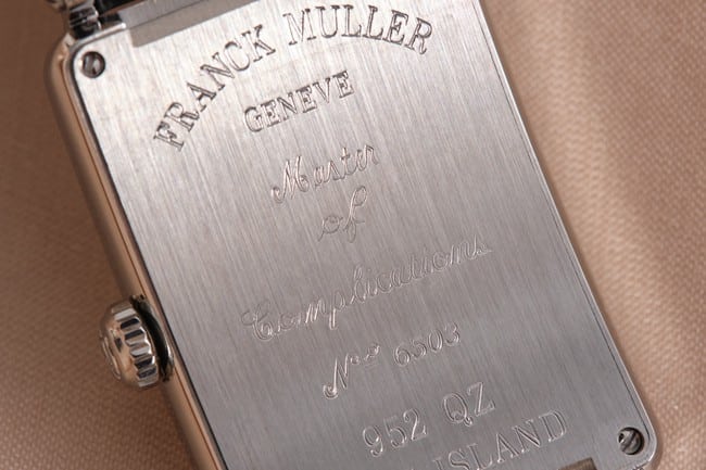 top-tier Frank Muller Long Island series quartz women's dial black belt watch back picture