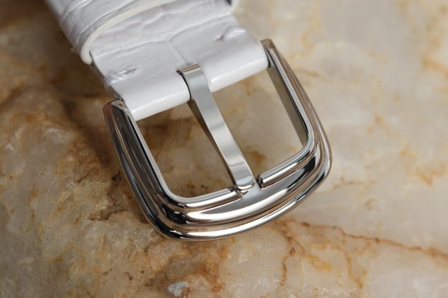 Franck Muller top-tier watch LONG ISLAND series barrel-shaped ladies white dial brown belt quartz watch clasp picture