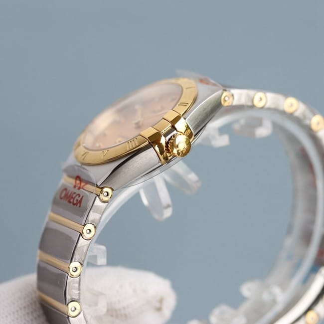 TW factory Omegatop-tier watch constellation series quartz ladies gold plate steel bracelet side view