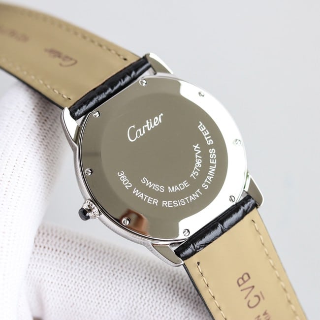 3WF factory Cartiertop-tiertop-tier couple London series men's white dialquartzleather strap watch movement picture