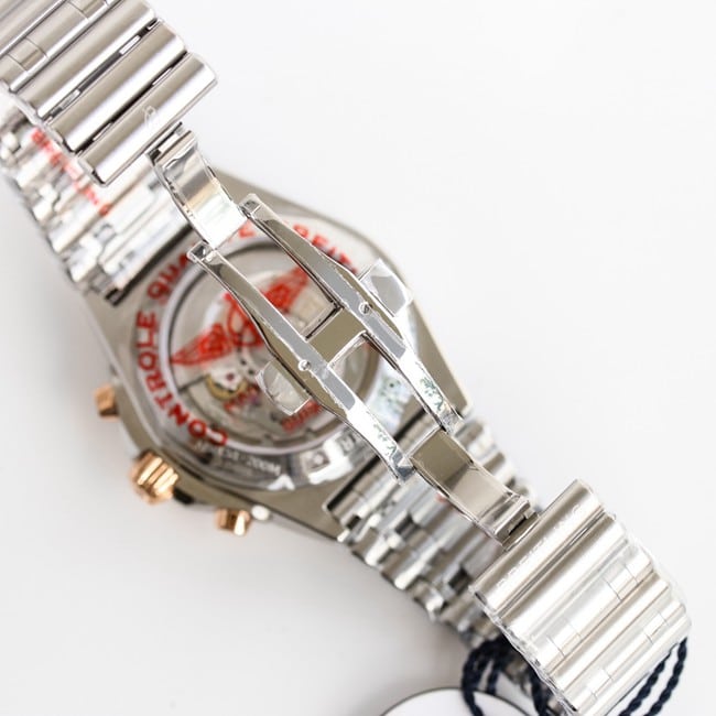top-tier replicaBreitlinghigh-quality bullet chainAsia-7750movement42mm white dialsteel bracelet men's clasp picture