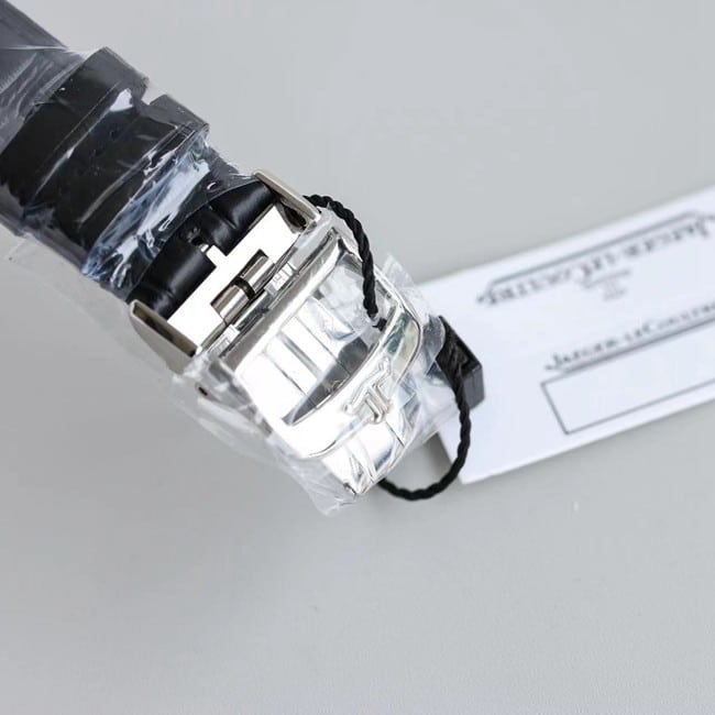 TW factory Jaeger-LeCoultre perpetual calendar top-tier watch men's black dial black belt master series fully automatic movementleather strap watch clasp picture