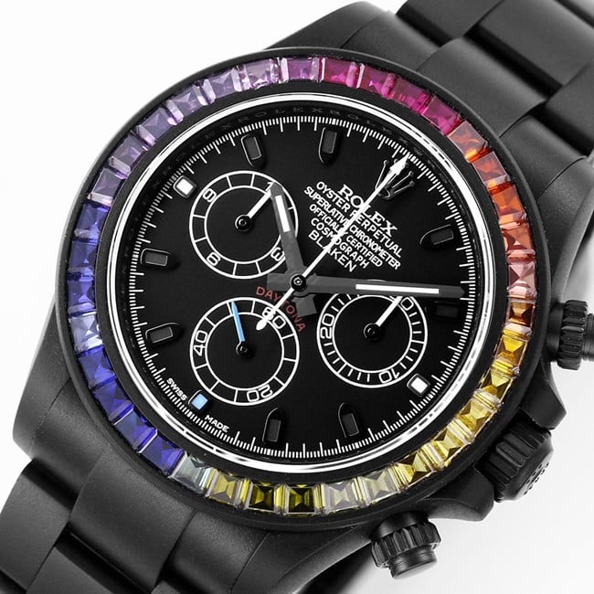 Rolextop-tier watch men's black dialsteel bracelet fully automatic movement Daytona series watch front view