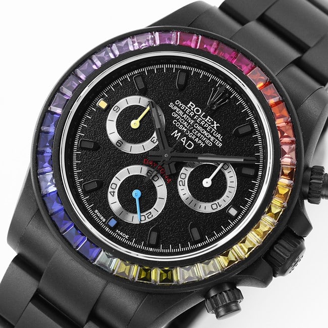 Rolex modified watch top-tier replicaDaytona series men's black dialsteel bracelet fully automatic movement watch front view