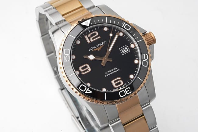ZF FactoryLongines watch top-tier watch Concas diving series men's black dial gold belt automatic movement front view