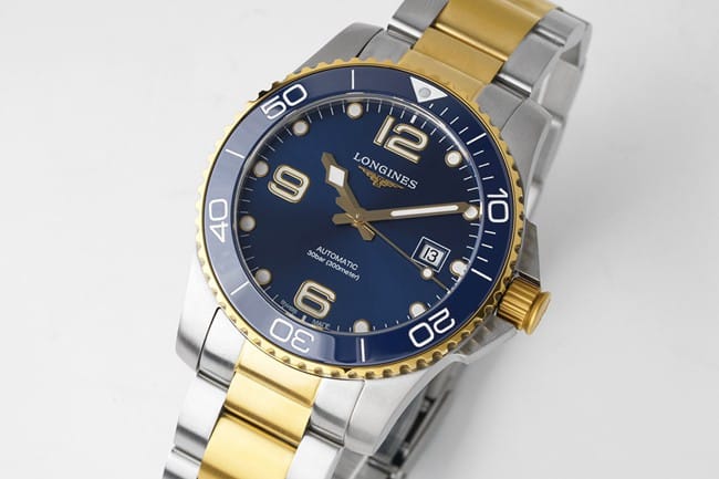 ZF FactoryLongines Concast stop-tier watch full automatic movement men's blue dial gold belt high-quality watch front view