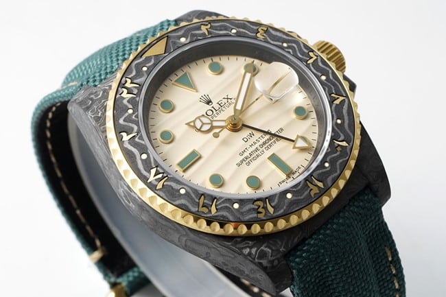 Rolextop-tier fully automatic movement men's white dial nylon strap watch front view
