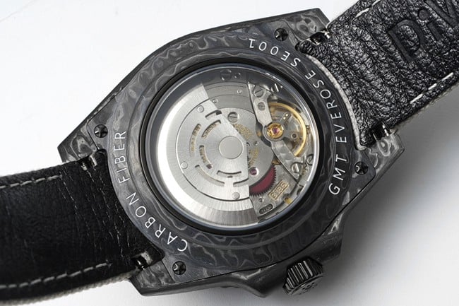 Top Rolex imitation black plate carbon fiber automatic mechanical men's watch movement Figure