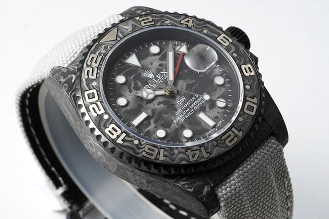 Top Rolex imitation black plate carbon fiber automatic mechanical men's watches front view