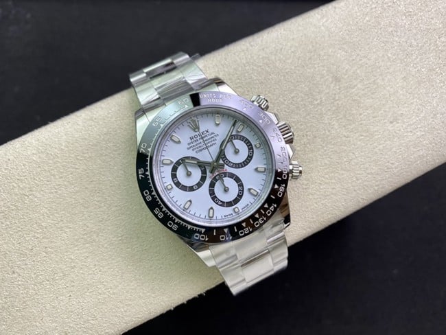 top-tierRolexDaytonaPanda Daytonastainless steelreplica watch front view