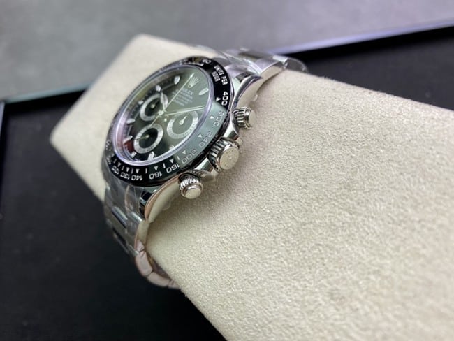 top-tierRolexDaytona black Taodi stainless steelreplica watch side view