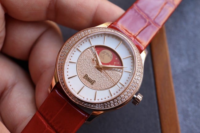 top-tier red complication women's watch Piaget Limelight Stella series front view