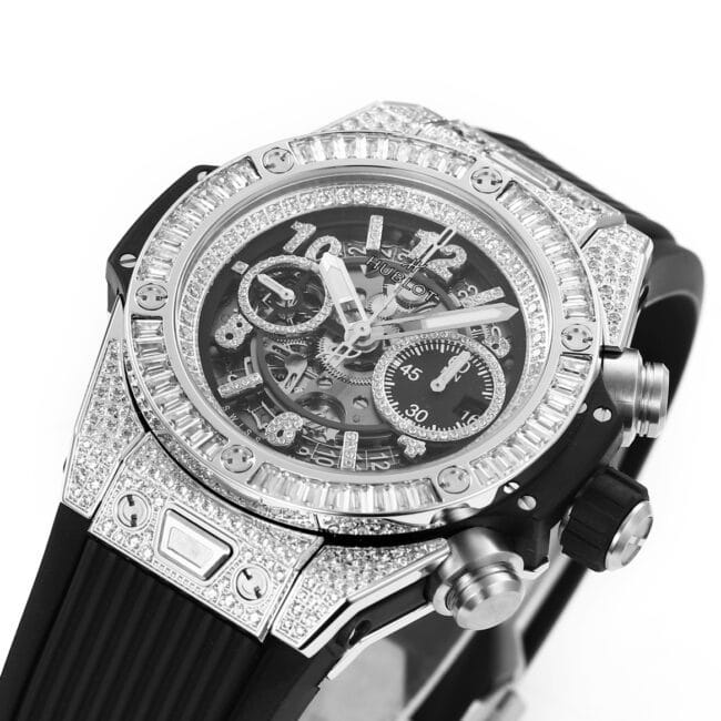 top-tierHublot watch BIG BANG Big Bang series silver watch front view