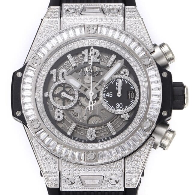 top-tierHublot watch BIG BANG Big Bang series silver watch front view