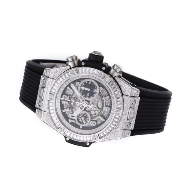 top-tierHublot watch BIG BANG Big Bang series silver watch front view