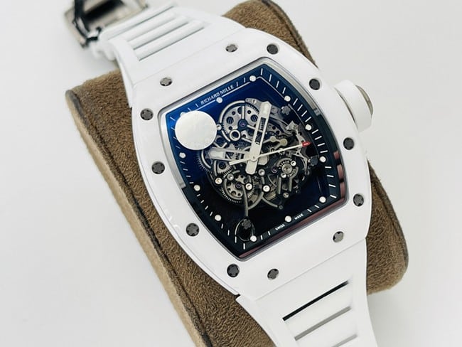 top-tierRichard Mille RM055 most personalized white ceramic series watch front view